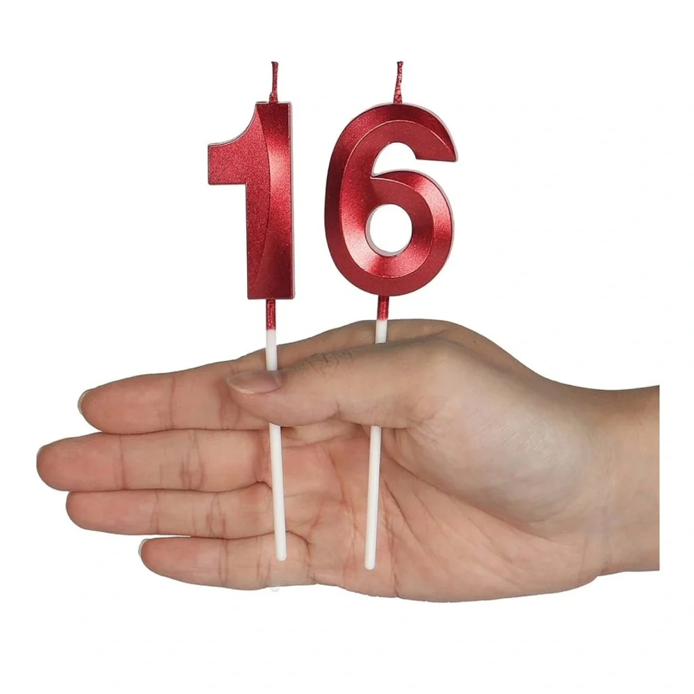 Red Number 30 Cake Topper